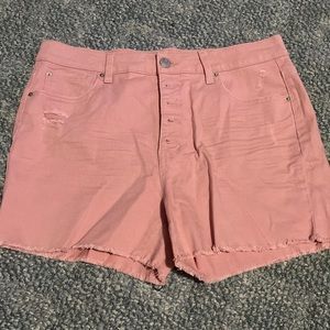 Pink jean shorts